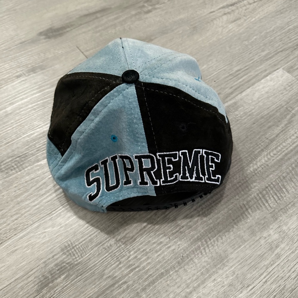 Supreme Black and Light Blue Cap one size real suede